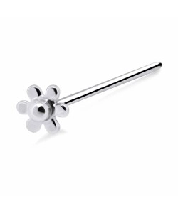 Flower Silver Straight Nose Stud NSKA-729